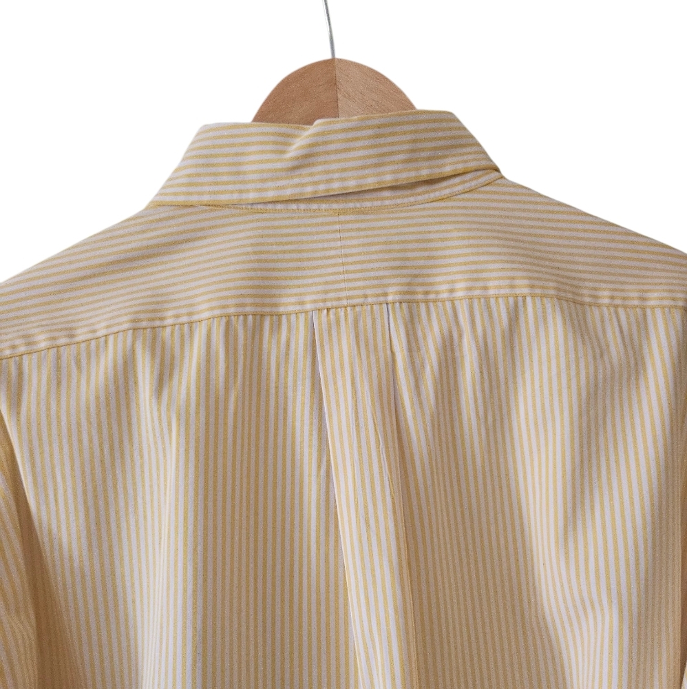 Ralph Lauren Men's Yellow Pinstripe Custom Fit Cotton Dress Shirt Sz 18 36/37 - Picture 9 of 9
